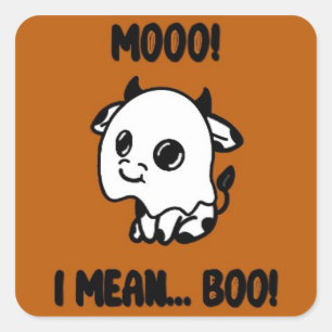 Halloween sticker koe spook