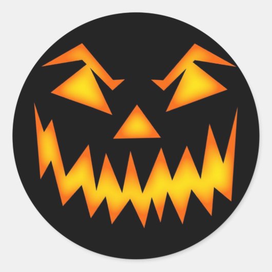 Halloween Sticker met Oranje pompoen (Voorkant)
