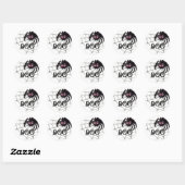 Halloween sticker met spin met roze ogen (Vel)