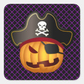 Halloween Sticker-Pirate Pumpkin Vierkante Sticker (Voorkant)