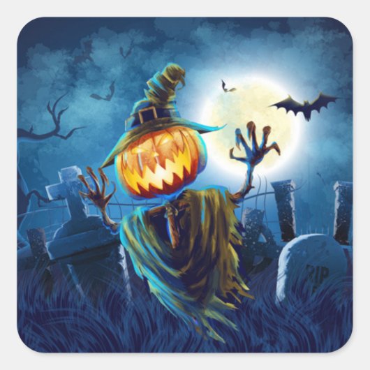 Halloween Sticker-Pumpkin Vierkante Sticker (Voorkant)