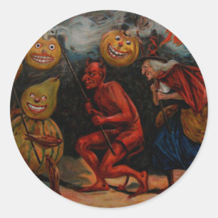  HALLOWEEN STICKER, Raphael Tuck 1909 Ronde Sticker