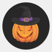 Halloween Sticker-Scary Pumpkin Ronde Sticker (Voorkant)