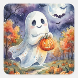 Halloween Sticker - Schattig Geestje Cute Waterver
