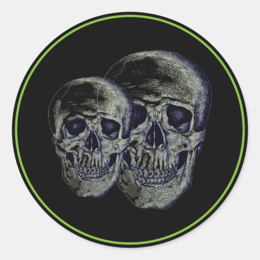 Halloween Sticker-Skulls Ronde Sticker (Voorkant)