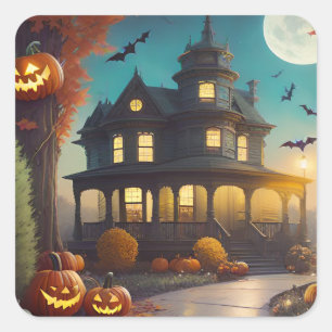 Halloween Sticker vleermuizen op de zolder
