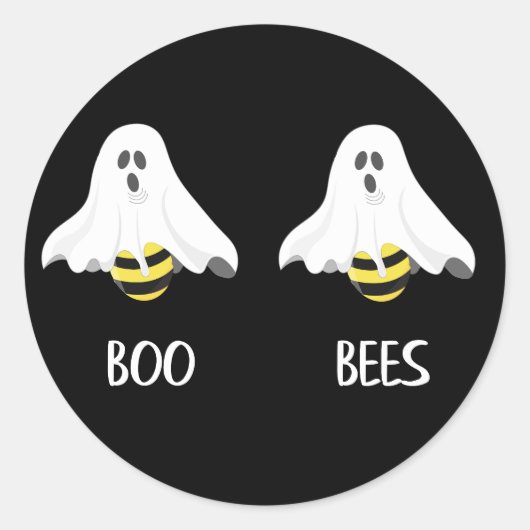 Halloween Sticker Volwassenenfeest Boo Bees Geest (Voorkant)