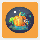 Halloween Stickers — Cartoon Pumpkin & Animals  (Voorkant)