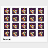 Halloween Stickers-De Bende Vierkante Sticker (Vel)