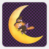 Halloween Stickers-Heksje Vierkante Sticker (Voorkant)