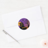 Halloween-Stickers in haunted House Ronde Sticker (Envelop)