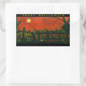 Halloween stickers, Jack-O-Lantaarns, hond, zwart, Rechthoekige Sticker (Tas)