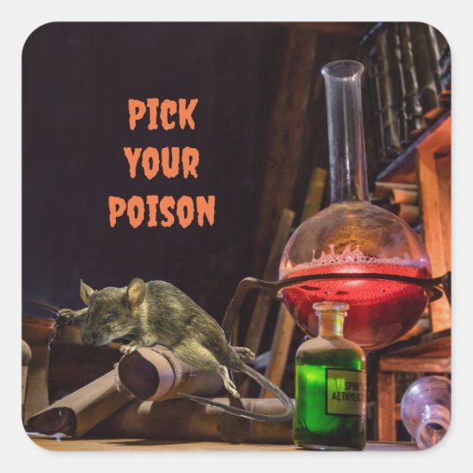 Halloween Stickers, kies je vergif Vierkante Sticker (Voorkant)