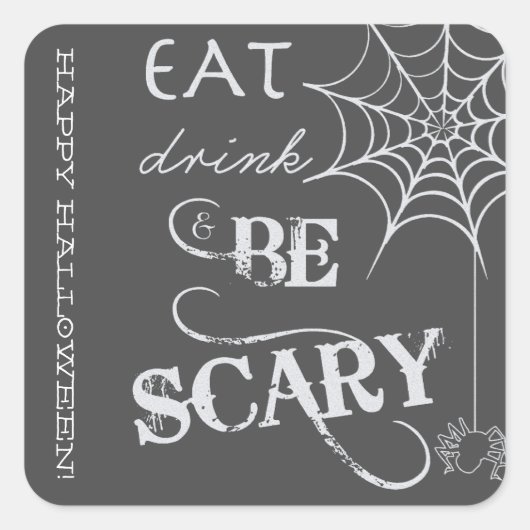 Halloween Stickers met Eet, Drink, & Wees Eng (Voorkant)