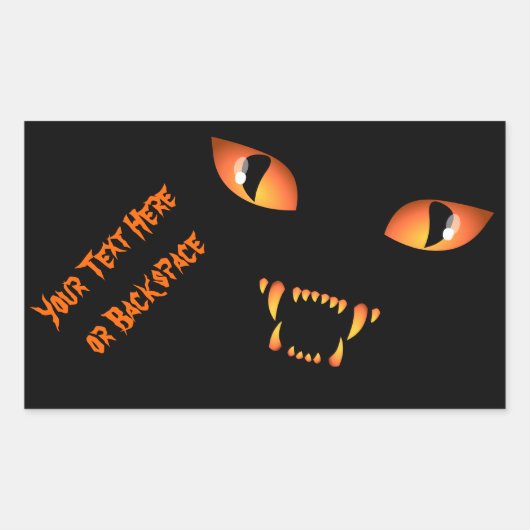 Halloween Stickers Personalized Spooky Cat Sticker (Voorkant)