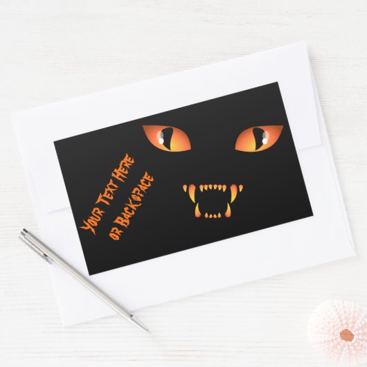 Halloween Stickers Personalized Spooky Cat Sticker (Envelop)