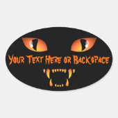 Halloween Stickers Personalized Spooky Cat Sticker (Voorkant)