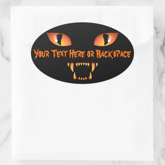 Halloween Stickers Personalized Spooky Cat Sticker (Tas)