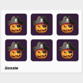 Halloween Stickers-Piratensquash Vierkante Sticker (Vel)