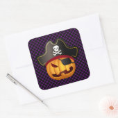Halloween Stickers-Piratensquash Vierkante Sticker (Envelop)