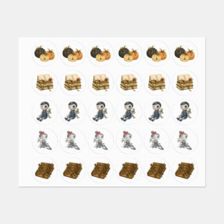 Halloween Stickers – Pompoen, Spooky Dolls