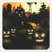 Halloween Stickers-Pompoenen Vierkante Sticker (Voorkant)