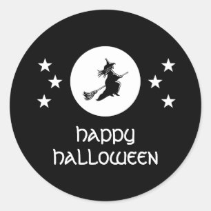 Halloween-Stickers slaan, zwart Ronde Sticker