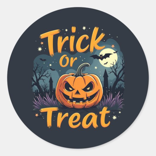 Halloween Stickers 'Trick or treat' Jack O Lantern (Voorkant)