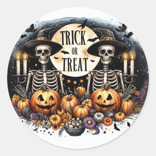Halloween Stickers with Skeletons (Voorkant)