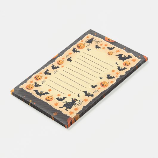 Halloween Sticky Notes met leuke pompoenen en spoo (Schuin)
