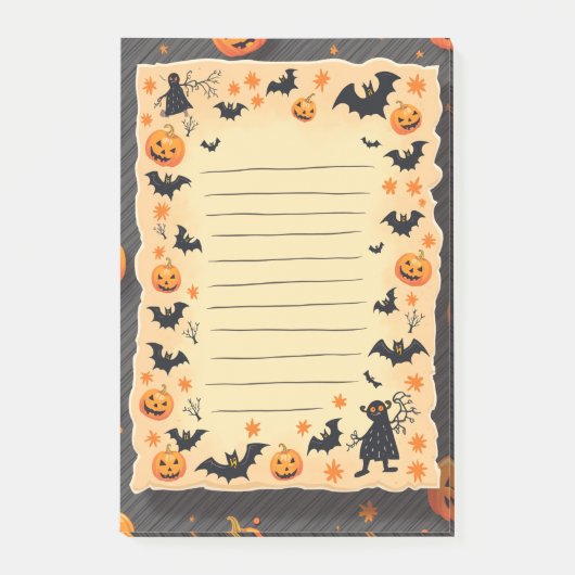 Halloween Sticky Notes met leuke pompoenen en spoo (Voorkant)