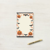Halloween Sticky Notes met pompoenen en vleermuize (Op bureau)