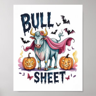Halloween stiervel, Grappige spookkoe Poster