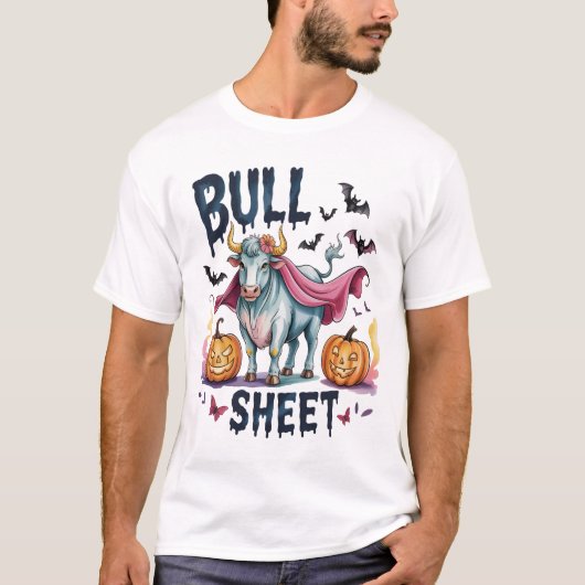 Halloween stiervel, Grappige spookkoe T-shirt (Voorkant)
