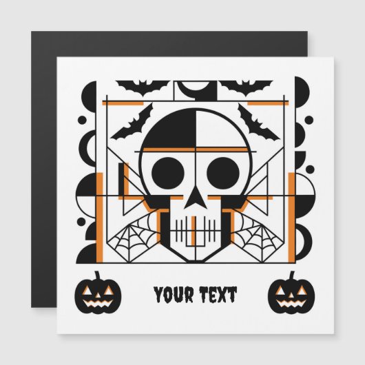 Halloween-stijl schedel, vleermuizen, spinnenwebbe (Voorkant / Achterkant)