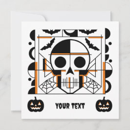 Halloween-stijl schedel, vleermuizen, spinnenwebbe