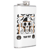 Halloween-stijl schedel, vleermuizen, spinnenwebbe heupfles (Rechts)