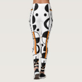 Halloween-stijl schedel, vleermuizen, spinnenwebbe leggings (Achterkant)