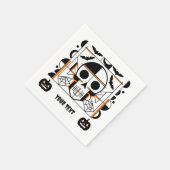 Halloween-stijl schedel, vleermuizen, spinnenwebbe servet (Hoek)