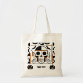 Halloween-stijl schedel, vleermuizen, spinnenwebbe tote bag (Voorkant)