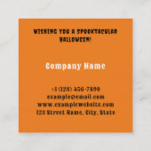 Halloween-stijl schedel, vleermuizen, spinnenwebbe vierkante visitekaartje (Achterkant)