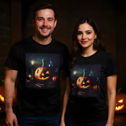 Halloween Stilleven Pompoen Schilderontwerp T-shirt