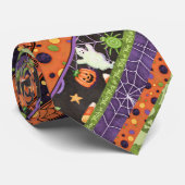 Halloween Stipes Pumpkins Ghosts diagonale stropda Stropdas (Opgerold)