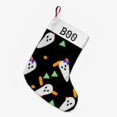 Halloween Stocking | Cute Ghost Confetti Kleine Kerstsok (Voorkant (Hangend))