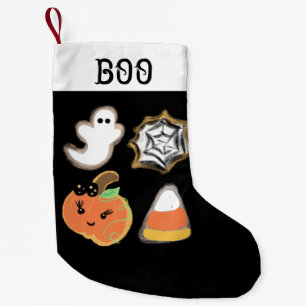 Halloween Stocking   Pumpkin Ghost Cookie Treins Kleine Kerstsok
