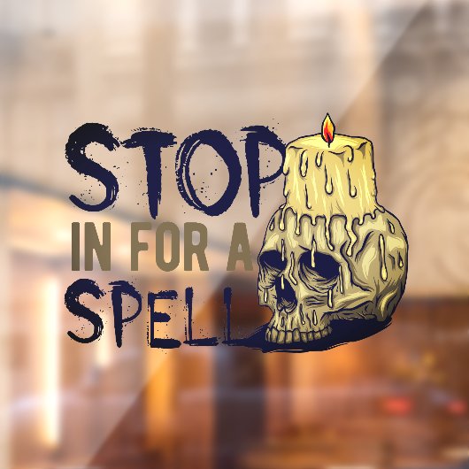 Halloween Stop In For A Spell Winkel  Raamsticker (Vel 2)
