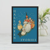 Halloween Storytime Little Witch Black Cat Kaart (Staand voorkant)