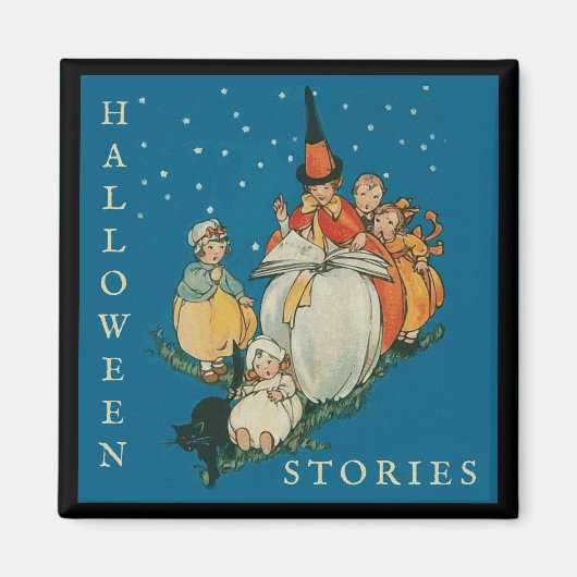  Halloween Storytime Little Witch Black Cat Magneet (Voorkant)
