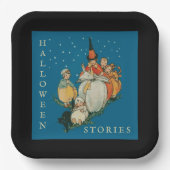  Halloween Storytime Little Witch Black Cat Papieren Bordje (Voorkant)