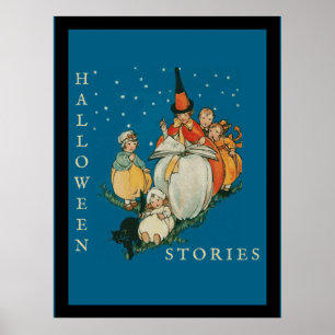 Halloween Storytime Little Witch Black Cat Poster